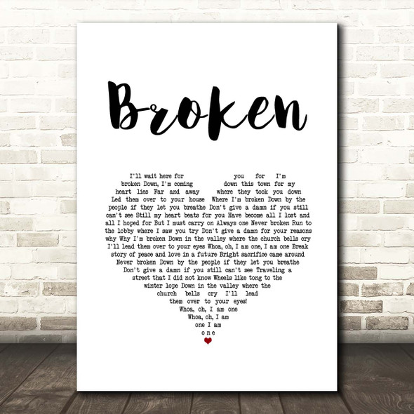 Jake Bugg Broken White Heart Song Lyric Print