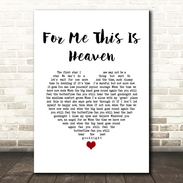 Jimmy Eat World For Me This Is Heaven White Heart Song Lyric Print