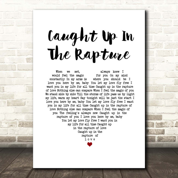 Anita Baker Caught Up In The Rapture White Heart Song Lyric Print