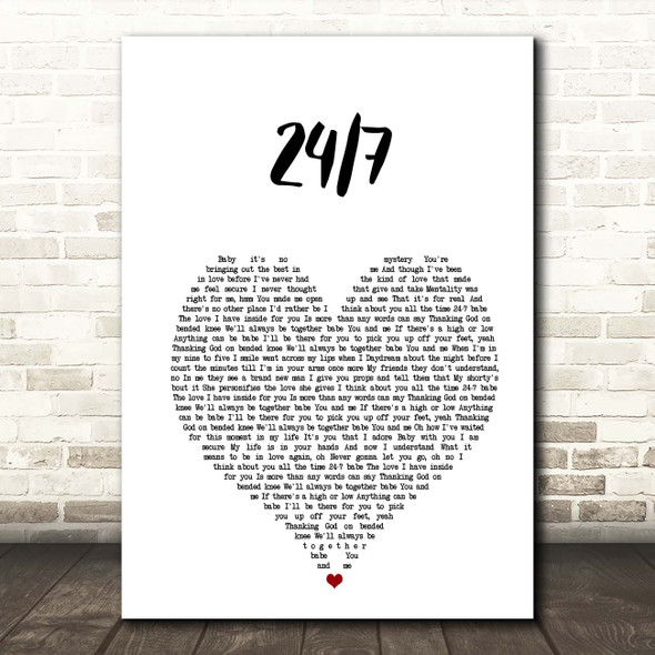 Kevon Edmonds 247 White Heart Song Lyric Print