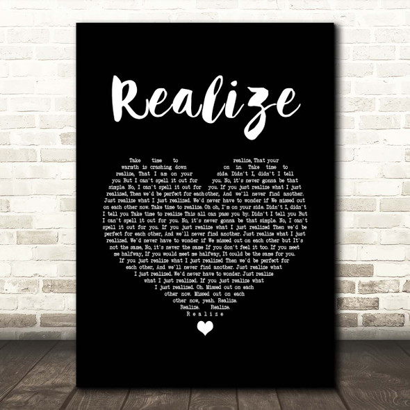 Colbie Caillat Realize Black Heart Song Lyric Print