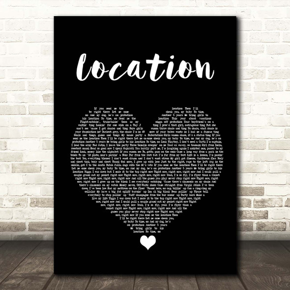 Dave Location Black Heart Song Lyric Print