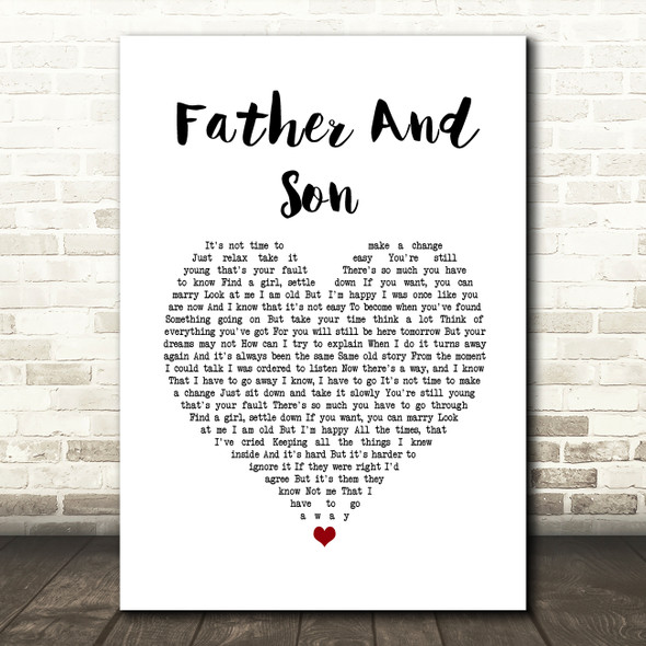 Boyzone Father And Son White Heart Song Lyric Wall Art Print