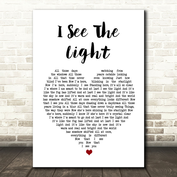 Jackie Evancho I See The Light White Heart Song Lyric Wall Art Print