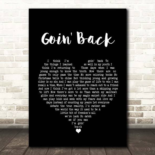 Dusty Springfield Goin' Back Black Heart Song Lyric Print