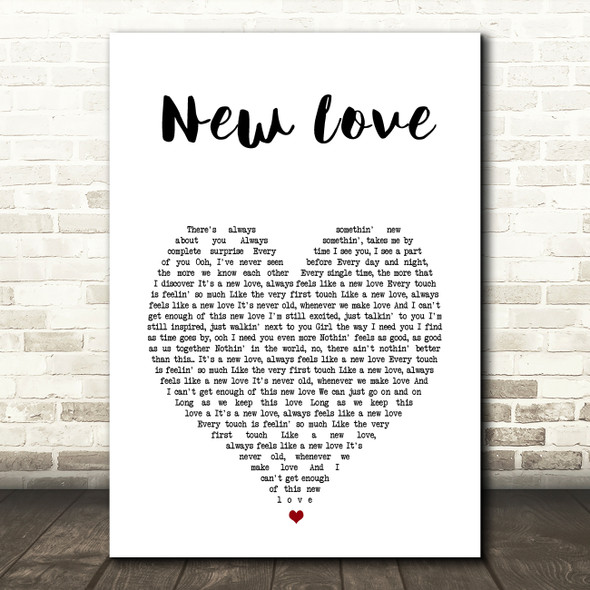 Michael Bolton New Love White Heart Song Lyric Wall Art Print
