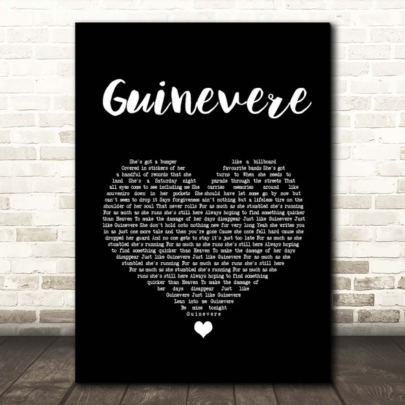 Eli Young Band Guinevere Black Heart Song Lyric Print