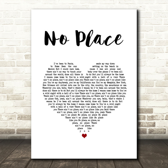 Backstreet Boys No Place White Heart Song Lyric Wall Art Print