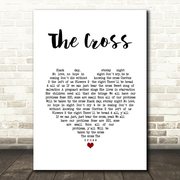 Prince The Cross White Heart Song Lyric Wall Art Print
