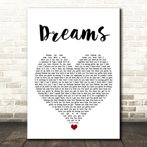 Alex Ross Dreams White Heart Song Lyric Quote Music Print
