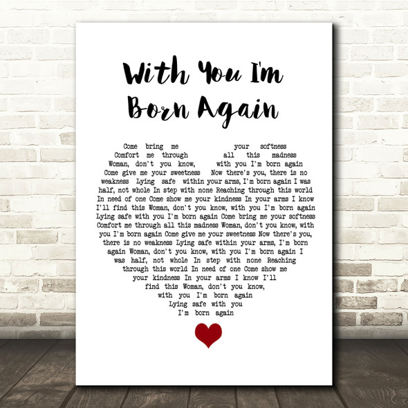 Billy Preston & Syreeta With You I'm Born Again White Heart Song Lyric Quote Music Print