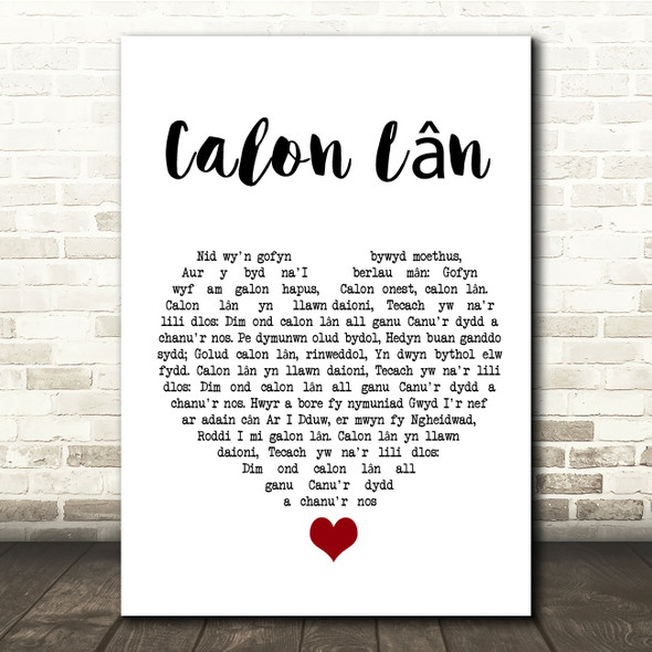 Cerys Matthews Calon Lân White Heart Song Lyric Quote Music Print