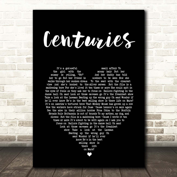 Fall Out Boy Centuries Black Heart Song Lyric Print