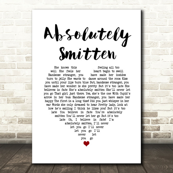 Dodie Absolutely Smitten White Heart Song Lyric Quote Music Print