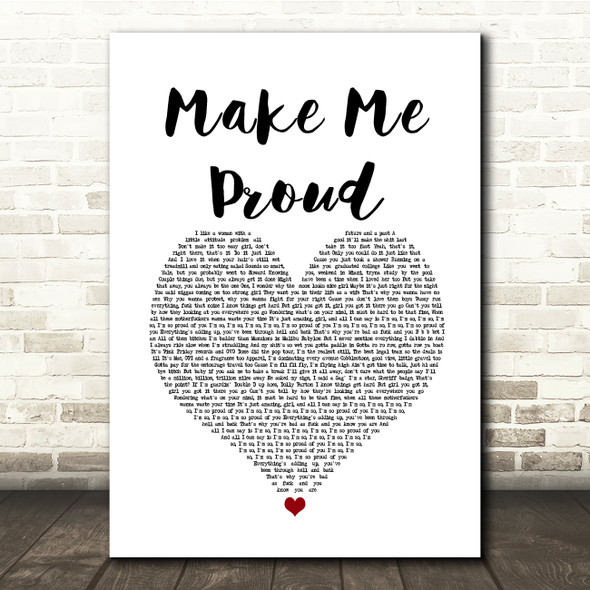 Drake feat. Nicki Minaj Make Me Proud White Heart Song Lyric Quote Music Print