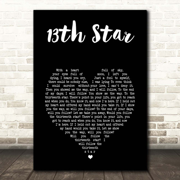Fish 13th Star Black Heart Song Lyric Print
