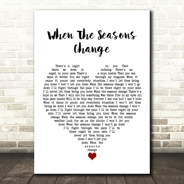 Five Finger Death Punch When The Seasons Change White Heart Song Lyric Quote Music Print