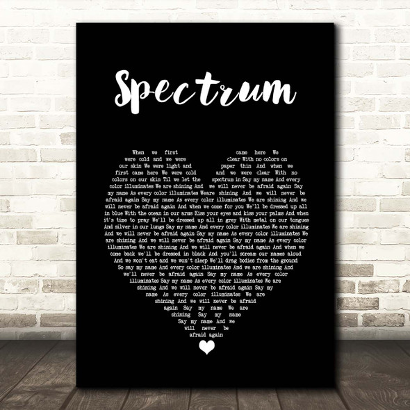 Florence + The Machine Spectrum Black Heart Song Lyric Print