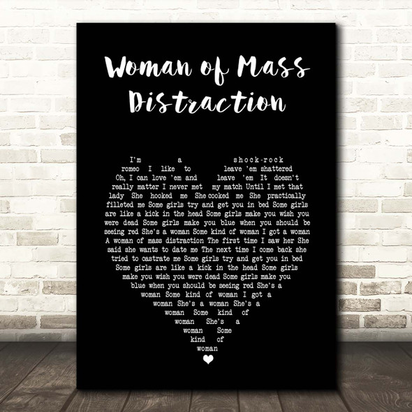 Alice Cooper Woman of Mass Distraction Black Heart Song Lyric Print