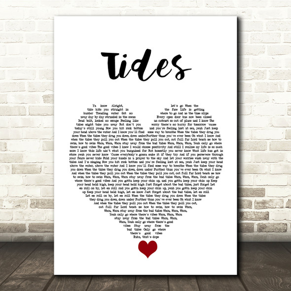 Jack & Jack Tides White Heart Song Lyric Quote Music Print