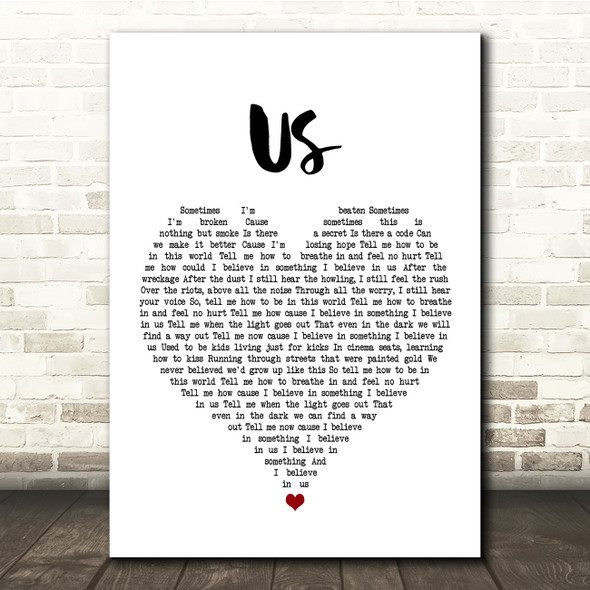 James Bay Us White Heart Song Lyric Quote Music Print
