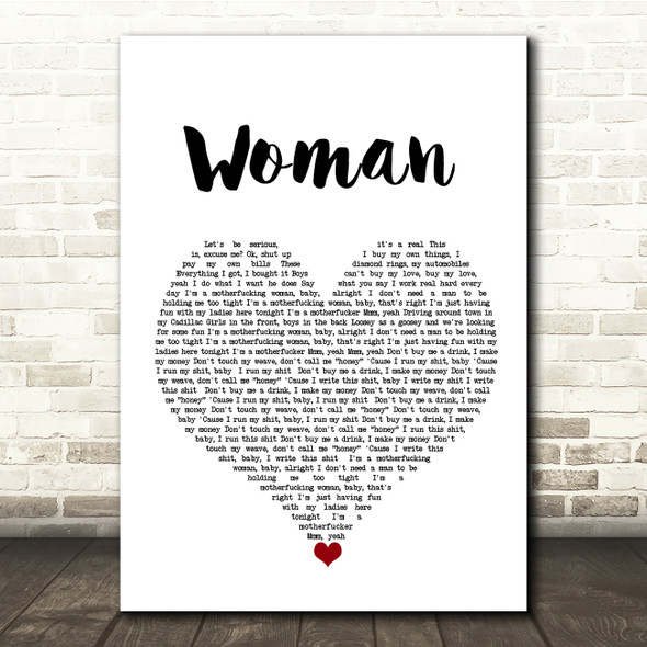 Kesha Woman White Heart Song Lyric Quote Music Print