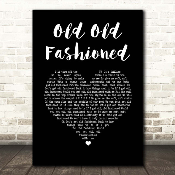 Frightened Rabbit Old Old Fashioned Black Heart Song Lyric Print