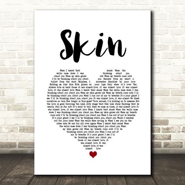 Rag'n'Bone Man Skin White Heart Song Lyric Quote Music Print