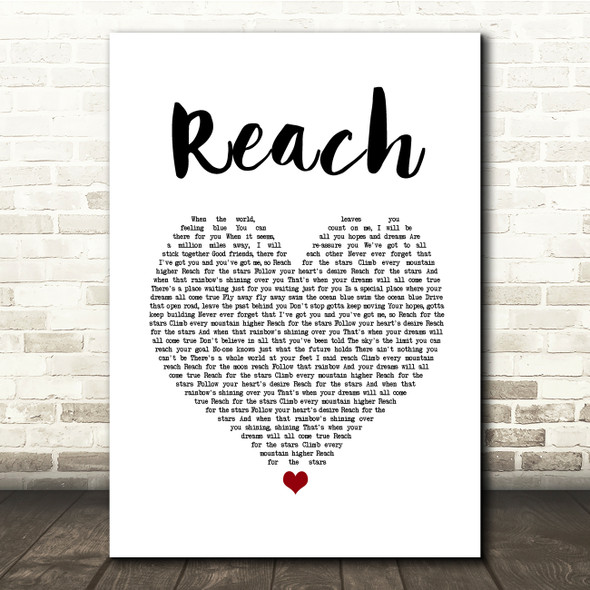 S Club 7 Reach White Heart Song Lyric Quote Music Print