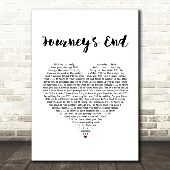 Steve Harley Journey's End White Heart Song Lyric Quote Music Print