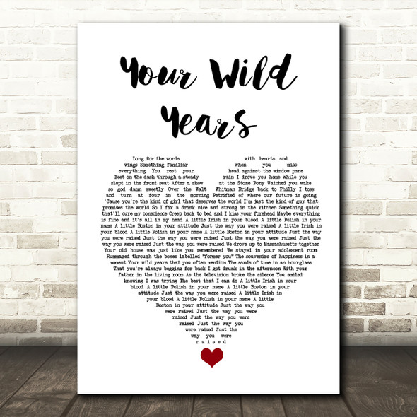 The Menzingers Your Wild Years White Heart Song Lyric Quote Music Print