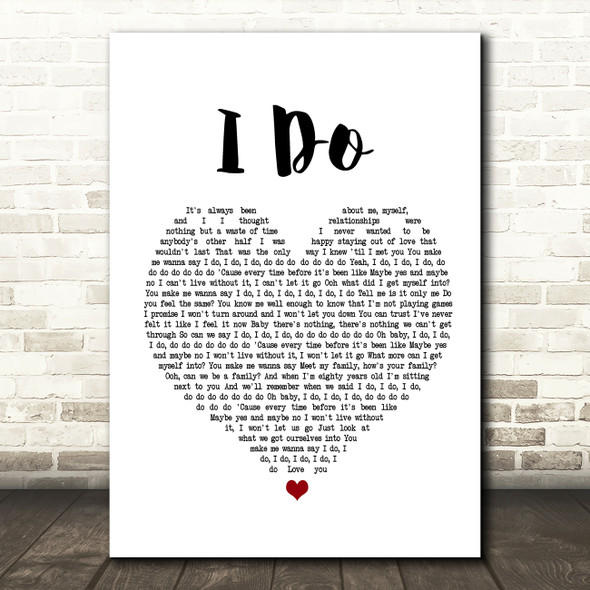 Colbie Caillat I Do Heart Song Lyric Quote Print
