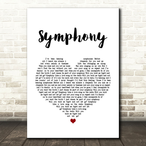 Clean Bandit Symphony White Heart Song Lyric Quote Print