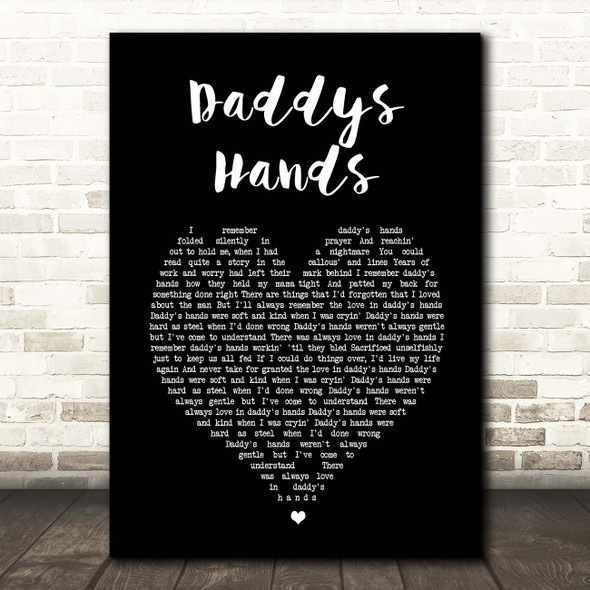 Holly Dunn Daddys Hands Black Heart Song Lyric Print