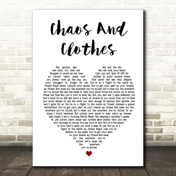 Jason Isbell And The 400 Unit Chaos And Clothes White Heart Song Lyric Print