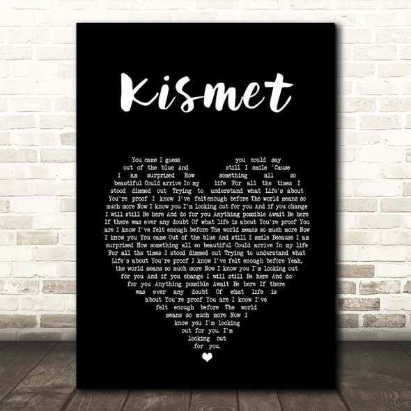 Hybrid Minds Kismet Black Heart Song Lyric Print