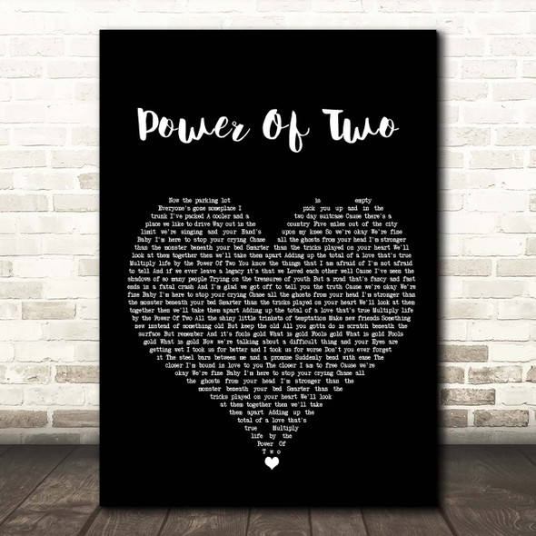 Indigo Girls Power Of Two Black Heart Song Lyric Print