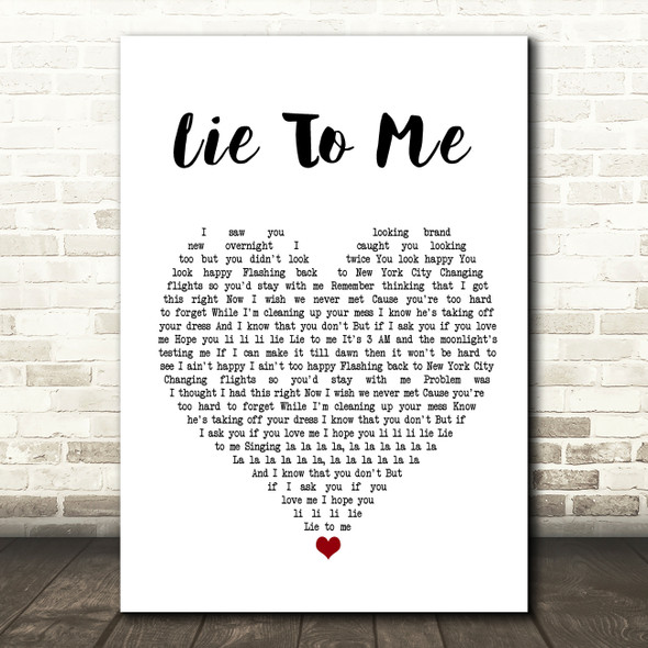 5 Seconds Of Summer Lie To Me Heart Song Lyric Quote Print