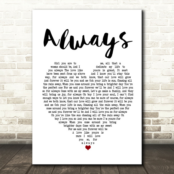 Atlantic Star Always Heart Song Lyric Quote Print
