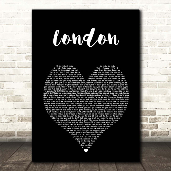 Jacquees London Black Heart Song Lyric Print