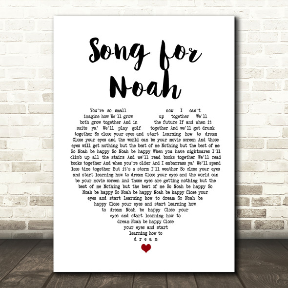 Frank Hamilton Song for Noah Heart Song Lyric Quote Print