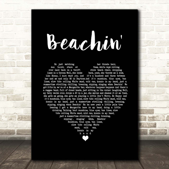 Jake Owen Beachin' Black Heart Song Lyric Print