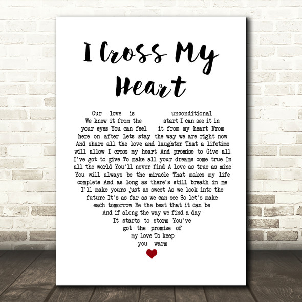 George Strait I Cross My Heart Heart Song Lyric Quote Print