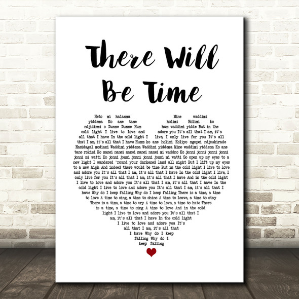 Mumford & Sons There Will Be Time Heart Song Lyric Quote Print