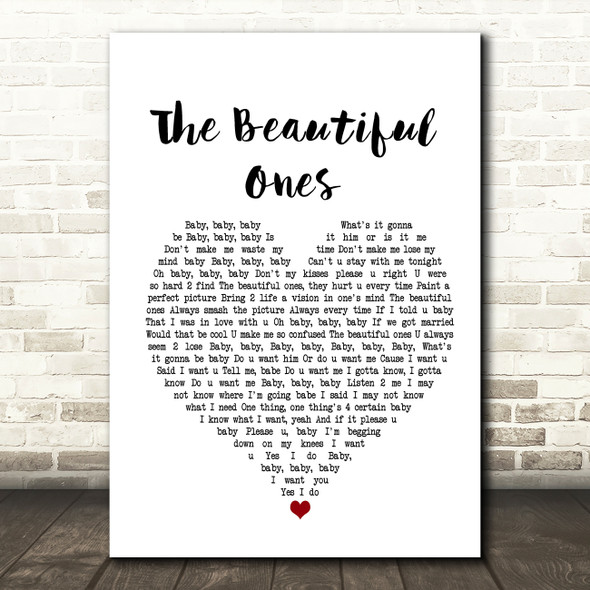Prince And The Revolution The Beautiful Ones Heart Song Lyric Quote Print