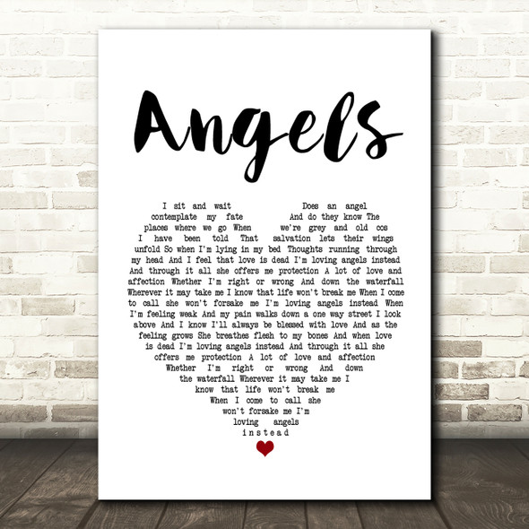 Robbie Williams Angels Heart Song Lyric Quote Print