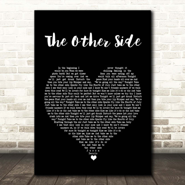 Jason Derulo The Other Side Black Heart Song Lyric Print