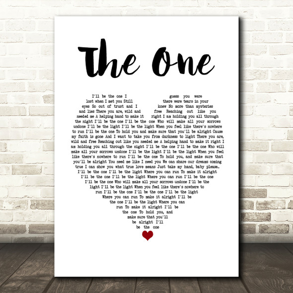 Backstreet Boys The One White Heart Song Lyric Print