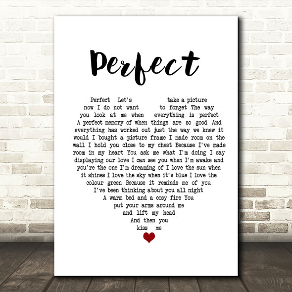 Doria roberts Perfect White Heart Song Lyric Print