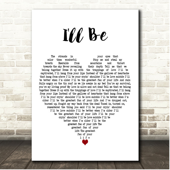 Edwin McCain I'll Be White Heart Song Lyric Print